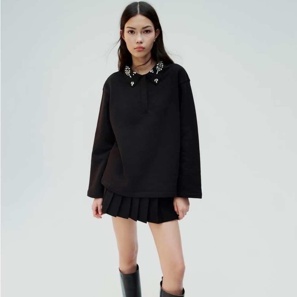 Zara Women Embroidered Button-up Blouse